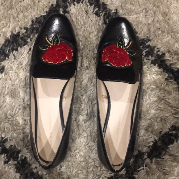 Zara red rose black loafers - Picture 2 of 8